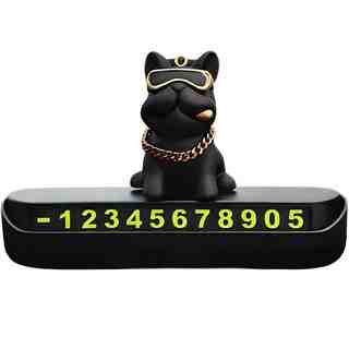 리버폭스 악당견 보스독 주차 번호판, 블랙 + 블랙, 1개