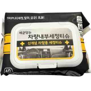 기본에 세균닦는 차량내부 세정티슈, 60개, 5개