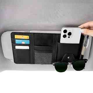 오토랩 차량용 선바이저 수납 포켓, 1개, 블랙