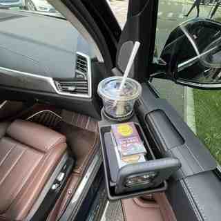 하루꿈 자동차 컵홀더 3in1 차량용컵홀더 핸드폰 잡화 수납 거치대, 2개, 블랙