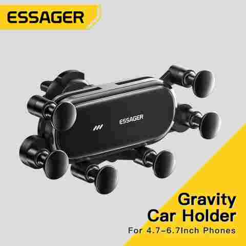 Essager 중력 자동차 전화 홀더 에어 벤트 클립 마운트 모바일 휴대 전화 스탠드 자동차 GPS 지원 iPhone 14 13 12 Pro Xiaomi