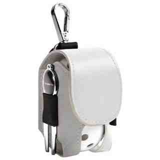 풀커버 레더 골프공 2구 파우치 볼 케이스 가죽 주머니 가방, 1개, 화이트