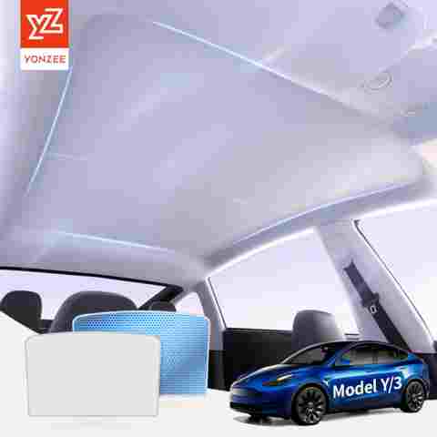 YZ 테슬라 모델 3 Y 하이랜드 주니퍼 2021-2025 자기 흡입 클립 선쉐이드 유리 지붕 선쉐이드 전면 후면 선루프 스카이라이트용