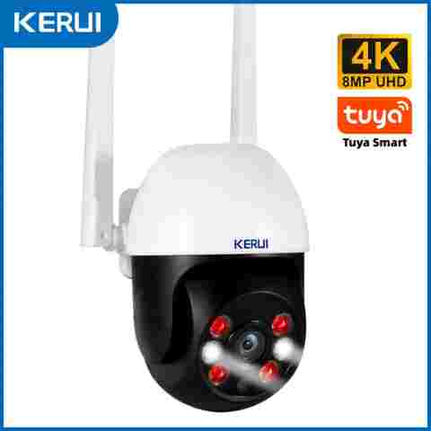 KERUI 와이파이 IP 무선 카메라, 투야 스마트 야외 홈 보안 듀얼 렌즈, 10MP 5K 카메라, CCTV 비디오 감시, 5MP, 8MP, 4K PTZ