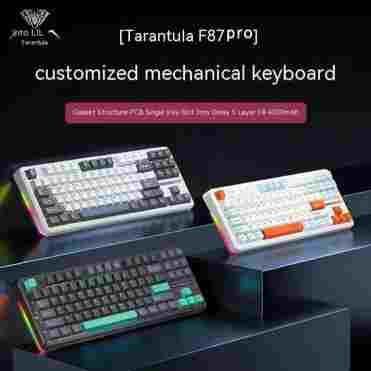 AULA F87Pro 기계식 키보드 2.4g/Usb/블루투스 트라이 모드 무선 87 키 5 레이어 침묵 충전 게임 + 타이핑에 적합