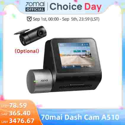 70mai A510 1944P HDR GPS ADAS 4G 연결 70mai 4G 전방 카메라 A510 차량용 블랙박스 24시간 주차 감시 후방 카메라