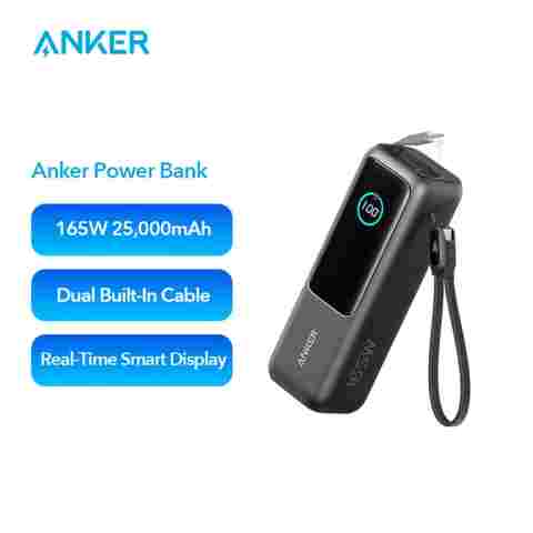 Anker 노트북 보조베터리, 다중 장치 충전을 위한 3개의 100W USB-C 포트가 있는 25,000mAh 휴대용 충전기