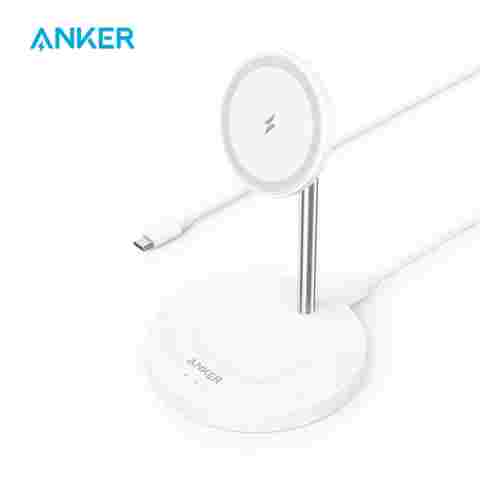 Anker 무선 파워웨이브 마그네틱 스탠드 라이트, USB-C 케이블 포함, 아이폰 14 프로 플러스, 에어팟 2 프로용 충전 스탠드, 2 인 1