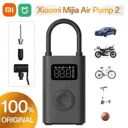 Xiaomi Mijia 타이어 압력 점검 도구가있는 공기 펌프 2 휴대용 다기능 팽창 식 펌프 150PSI 2000mAh 충전식 인플레이터 Type-C LED 미니 전기 공기 압축기 미니 스마트 공기 펌프 자동차 도구 12v 다기능 차량용 공기 주입 펌프 LED 인기 신제품 휴대용 타이어 인젝터