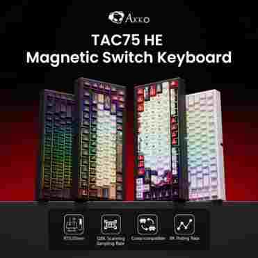 AKKO TAC75 HE 마그네틱 스위치 키보드 75% 게이밍 키보드 래피드 트리거 0.01mm 8K RGB 유선 e스포츠 커스텀 키보드 (게이머용)
