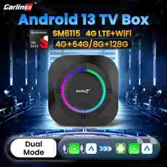 칼린킷 TV 박스 S2 안드로이드 13 카플레이 Ai 박스 SM6115 8코어 무선 카플레이 안드로이드 오토 비디오 스트리밍 박스 4G LTE & WiFi GPS