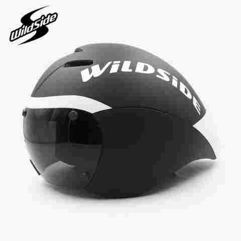 Wildside Race TT Biycle 헬멧 4 렌즈 고글 트라이 애슬론 Tri Aero 헬멧 도로 Timetrial 사이클링 헬멧 Casco Ciclismo 액세서리