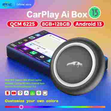 Carplay Tv Box 안드로이드 13 안드로이드 자동 무선 Carplay 어댑터 Qualcomm 6225 8GB + 128GB For Volvo Benz Audi Kia Hyundai Mazda VW