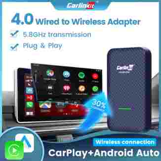 Carlinkit 4.0 CarPlay 무선 안드로이드 자동 Vw Skoda Toyota Peugeot Kia Mazda IPhone Android Phone 용 무선 어댑터에 유선