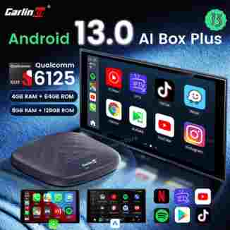 2025 CarlinKit 안드로이드 13 Carplay Ai Box 6125 8 코어 Carplay 안드로이드 자동 무선 어댑터 Wifi 2.4Ghz 5Ghz GPS 5.0Ble 내장