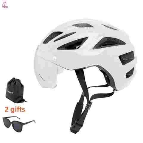 MOON 성인용 도로 자전거 헬멧, 탈착식 마그네틱 고글 포함, 산악 자전거 통근 및 사이클링용 내구성 헬멧