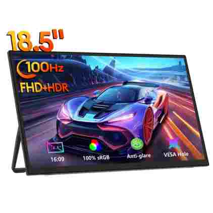 ZEUSLAP 18.5인치 1920*1080P 100Hz HDMI 타입 C 휴대용 게이밍 모니터 (휴대폰, NS, PS5, XBOX, PC, 노트북 확장 화면 지원)