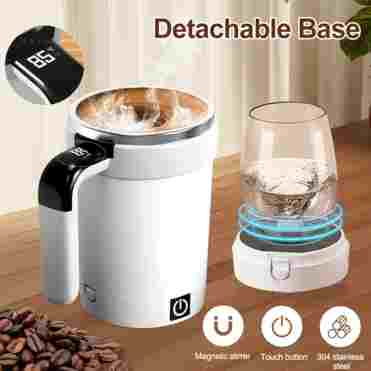 자동 교반 컵 충전식 전기 교반 머그잔 마그네틱 믹서 스테인레스 스틸 커피 머그잔 회전 마그네틱 텀블러