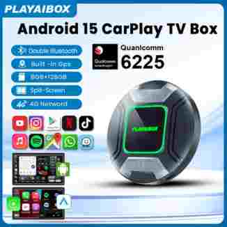 안드로이드 15 CarPlay Ai 박스 무선 안드로이드 오토 동글 8GB+128GB SM6225 유튜브 넷플릭스 지원, 순정 카플레이 탑재 차량용