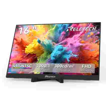 릴레치 휴대용 모니터 16인치 1200P 60Hz 노트북 Xbox PS4/5 스위치 TV 박스 휴대폰 PC 확장 모바일용