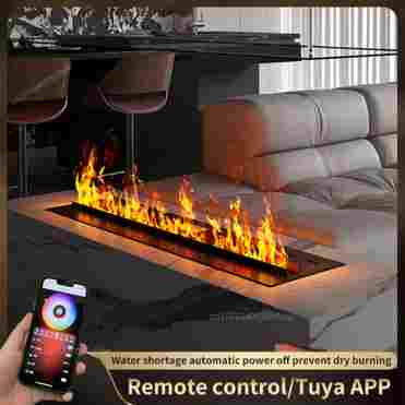 3D 원자화된 벽난로 앱 다채로운 증기 불꽃 친환경 실내 장식 수증기 안개 지능형 전기 벽난로