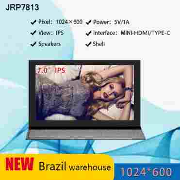 브라질 7 인치 5 포인트 용량 성 LCD 터치 스크린 패널 IPS 1024x600 풀 HD HDMI 게임 모니터 PC 디스플레이 라즈베리 파이