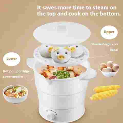 휴대용 접이식 실리콘 여행용 냄비 110/220V 전기 주전자 전기 냄비 핫팟 캠핑용 접이식 전기 냄비