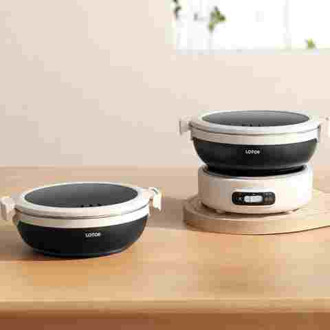 1.2L 접이식 전기 요리 냄비 휴대용 멀티 쿠커 여행 밥솥 분할 냄비 304 스테인레스 스틸 전기 Skillt 500W