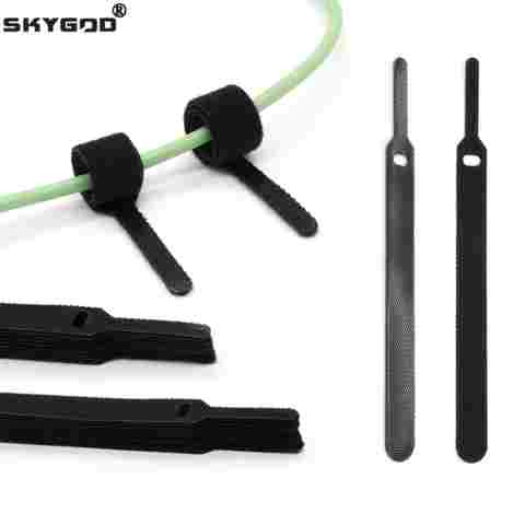 탈부착 가능한 케이블 타이 나일론 후크 루프 검정색 150 200 300mm 스트랩 랩 지퍼 번들 밴드지 타이 플라스틱 고정 와이어 정리대