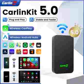 2025 CarlinKit 5.0 2Air 무선 안드로이드 자동 박스, 휴대용 카플레이 무선 동글, 자동차 라디오용, 유선 카플레이, 안드로이드 오토