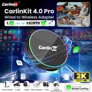 2025 CarlinKit 4.0 Pro CarPlay to CarPlay 안드로이드 오토 무선 어댑터 HDMI 입력 지원 TV 스틱 TV 박스 PS4 PS5 Xbox 미니 PC