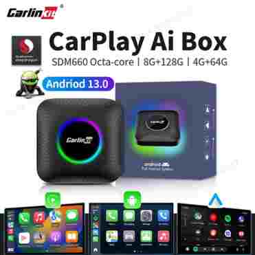 SDM660 CarlinKit 카플레이 Ai 박스, 안드로이드 13 옥타코어 TV 박스, 무선 카플레이, 안드로이드 자동 스마트 카 멀티미디어 스트리밍 박스