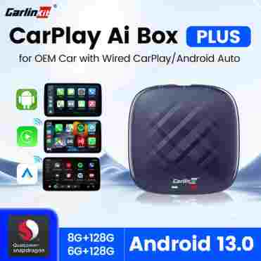 CarlinKit CarPlay 안드로이드 13 TV 박스 QCM6125 옥타 코어 무선 CarPlay 안드로이드 자동 스마트 자동차 Ai 박스 비디오 4GLTE 6G 8G + 128G
