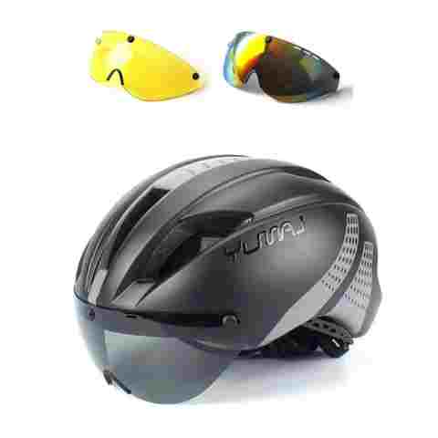 YUMAJ 280g 에어로 초경량 고글 TT 로드 자전거 헬멧 인몰드 레이싱 사이클링 자전거 스포츠 안전 타임 트라이얼 사이클링 헬멧