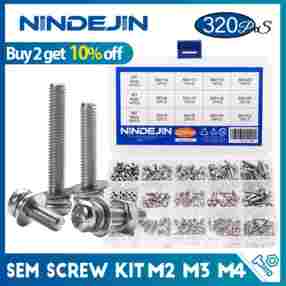 320 개/대 팬 헤드 필립스 나사 및 너트 (플랫 와셔 포함) 스테인레스 스틸 M2 M3 M4 기계 나사 구색 키트