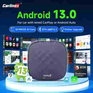 안드로이드 13 CarlinKit 안드로이드 자동 무선 CarPlay AI TV 박스 QCM6125 SM6225 Netflix Play Store 용 8 코어 분할 화면 64G 128G