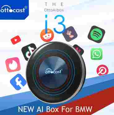 OTTOCAST i3 Carplay Ai Box 무선 CarPlay 어댑터 Android 13 QCM 6125 Play Store BMW MG Hyundai 용 Netflix Youtube 비디오 박스
