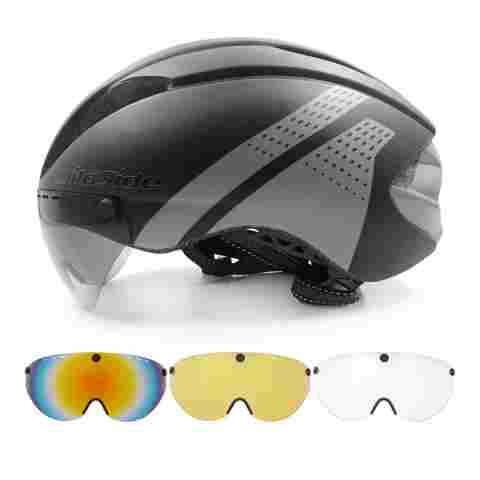 에어로 헬멧 tt 타임 트라이얼 사이클링 헬멧 남성용 여성용 고글 레이스 도로 자전거 헬멧 렌즈 Casco Ciclismo 자전거 장비